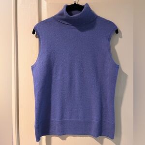 Sleeveless Turtleneck Sweater - periwinkle
